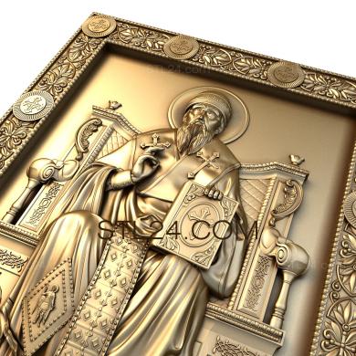 Иконы (Святой Спиридон Тримифунтский, IK_0184) 3D модель для ЧПУ станка